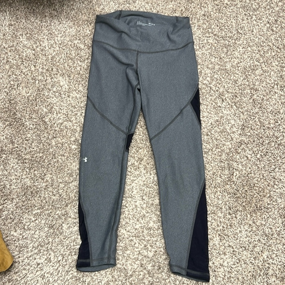 Grey with black mesh under armour leggings